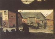 Cornelis van Dalem Farmyard with a Beggar (mk05) oil painting artist